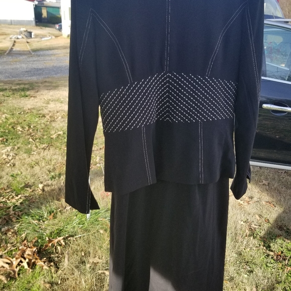 Women's business dress with jacket. Componix. Size 8 Black with white trim - Picture 3 of 7